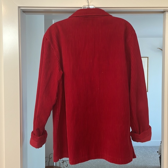Corduroy Shacket shirt chore coat TRADITIONS brand red cotton shirt 👍🏼 - Picture 4 of 5